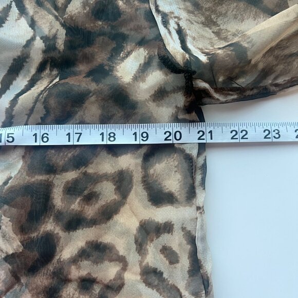 Via Max Sheer Leopard & Zebra Print Button-Up Blouse Vintage Womens Small - Picture 3 of 7